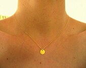 Sun Drop Necklace, Gold Pendant Necklace, Small Vermeil Disc