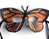 Zesty Monarch Butterfly - Handmade leather mask
