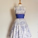 Blue Pastoral Print Tiffany Prom Dress - Made to Measure