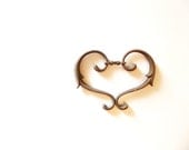 Vintage Industrial Chic Salvage Finials. Brass Chandelier arm Finials. Rustic patina Heart