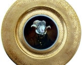 Sir Ovis Aries - Altered Antique Gold Gilt Plate