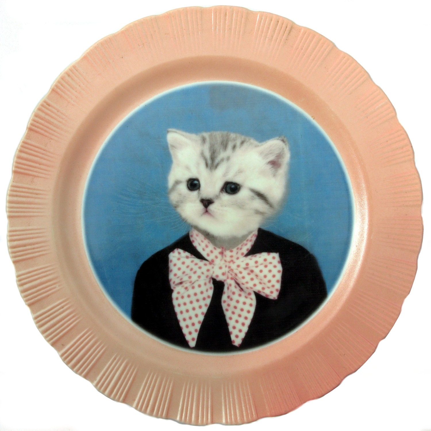 Katie, portrait plate - Altered Vintage Plate 11.75"