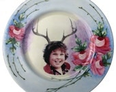 Deer Ol' Chunk Portrait  - Altered Vintage Plate 8.35"
