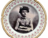 The Tattooed Lady - Altered Antique Plate 7.5"
