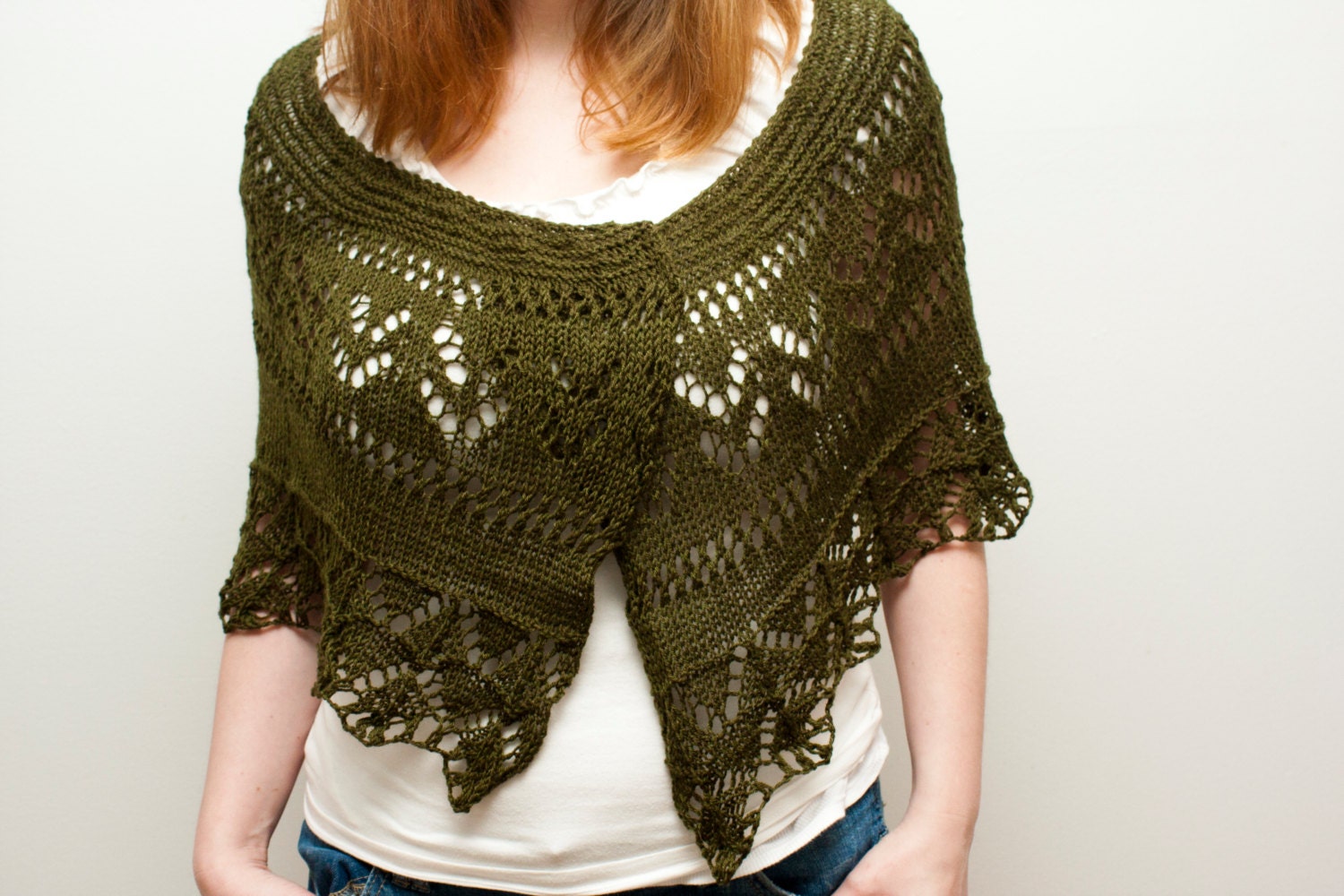 Hand Knit Woodland Shawl