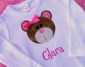 Appliqued   Teddy Bear Shirt... Personalized ..Long or Short Sleeve