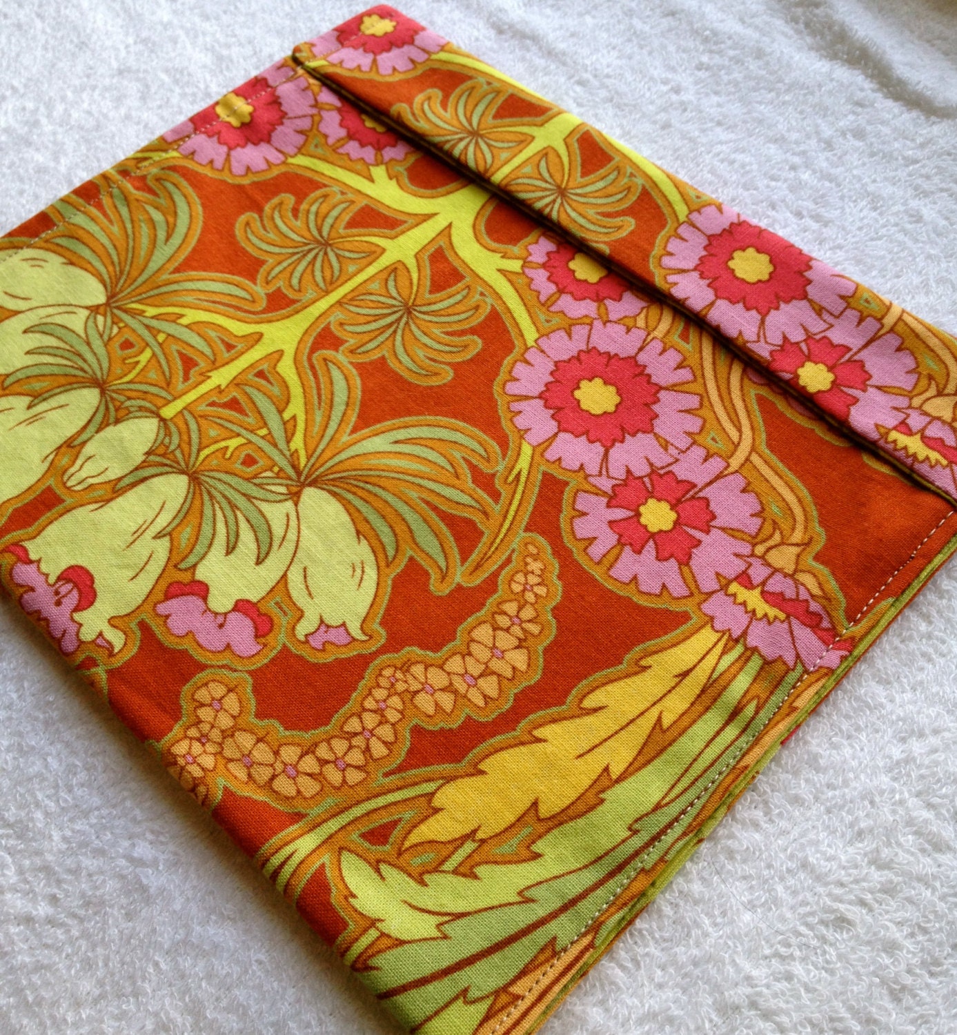 Reusable Sandwich Bag w/Fold-over closure - Floral print