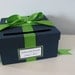 Wedding Card Box Bridal Shower Small Intimate Wedding Baptism Navy and Kelly Green with Personalized Tag You Can Customize Colors 9 inch box