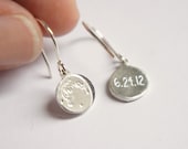 UNDER THIS MOON / Earrings - Personalized lunar charms of your special night in sterling silver, dainty, delicate, customized, dangle