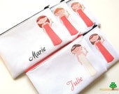 Personalized bridesmaids zipper bags bridesmaids pouches wedding or bridal shower party or wedding favors or thank you cosmetic bags Il_170x135