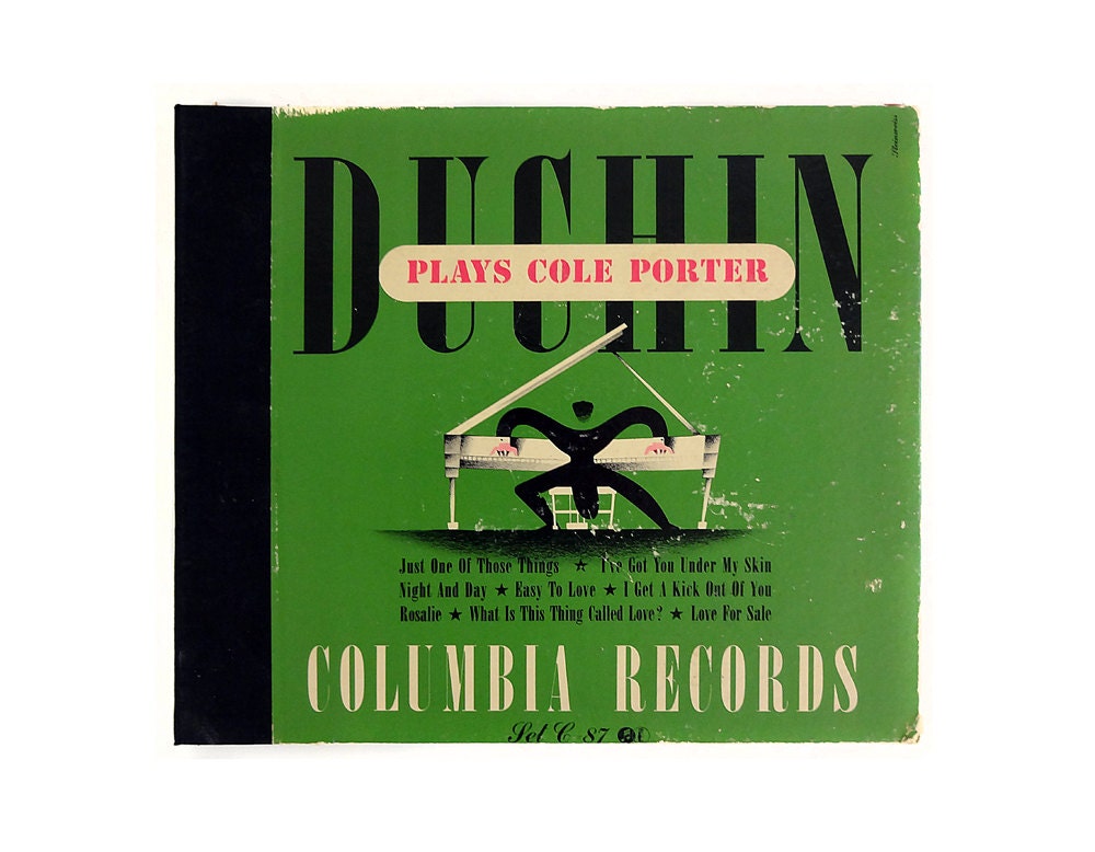Alex Steinweiss 10-inch 78rpm record album design, 1942. "Duchin Plays Cole Porter"