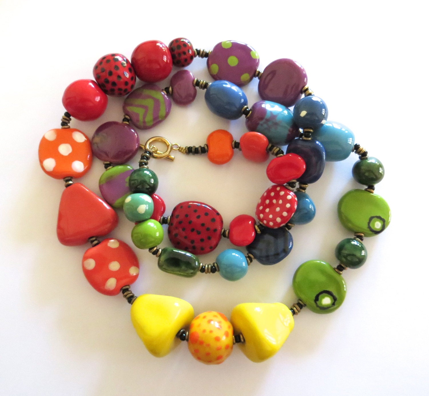 Beaded Necklace, Kazuri Beads,  Fair Trade, Ceramic Jewellery