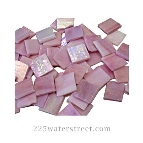 50 Pink Iridescent Stained Glass Tile for Mosaic Tile