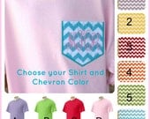 Adult Chevron Pocket T Shirt