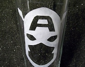Captain America pint glass etched tumbler