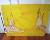 Large Original Mid Century Modern Abstract Oil Painting - signed and dated