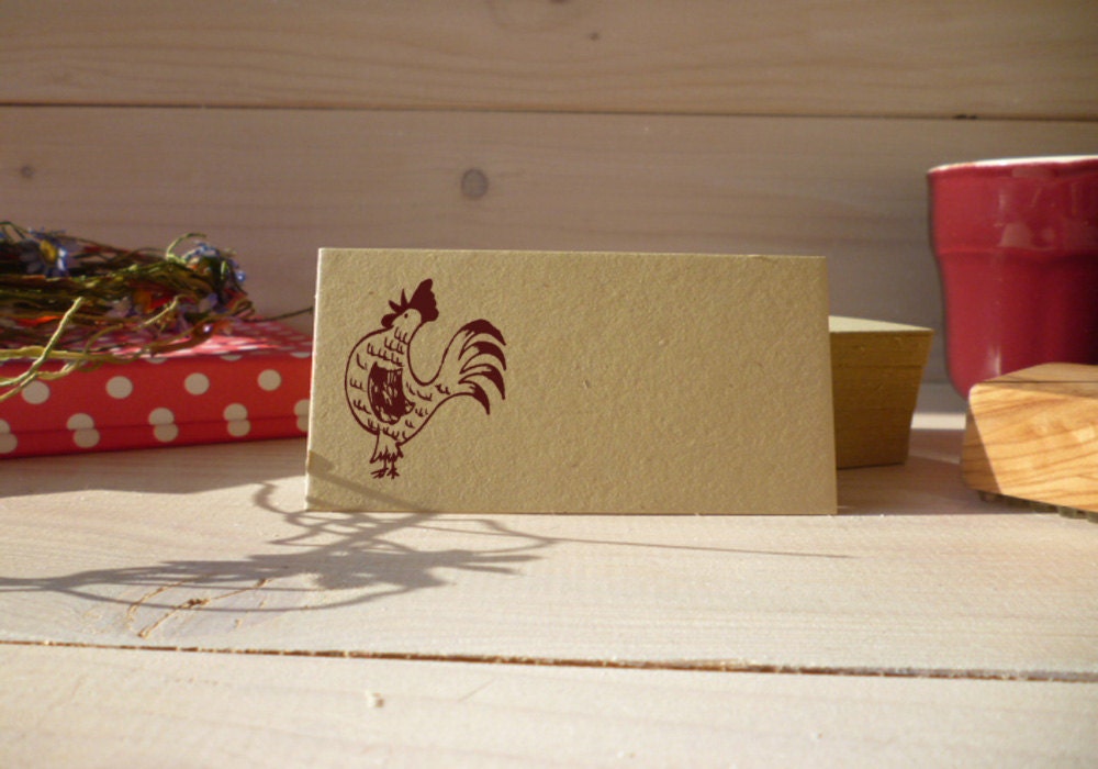 Early Bird Cockerel Olive Wood Stamp