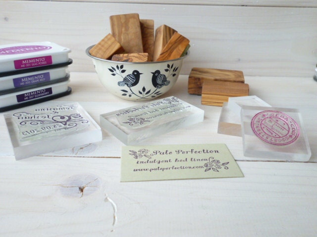 Small Olive Wood Business Stamp - Your Web Address