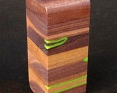 Small Slice Vase in Walnut with Grass Green Resin Inlay