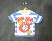 Vintage baby boys striped baseball tee 12 months