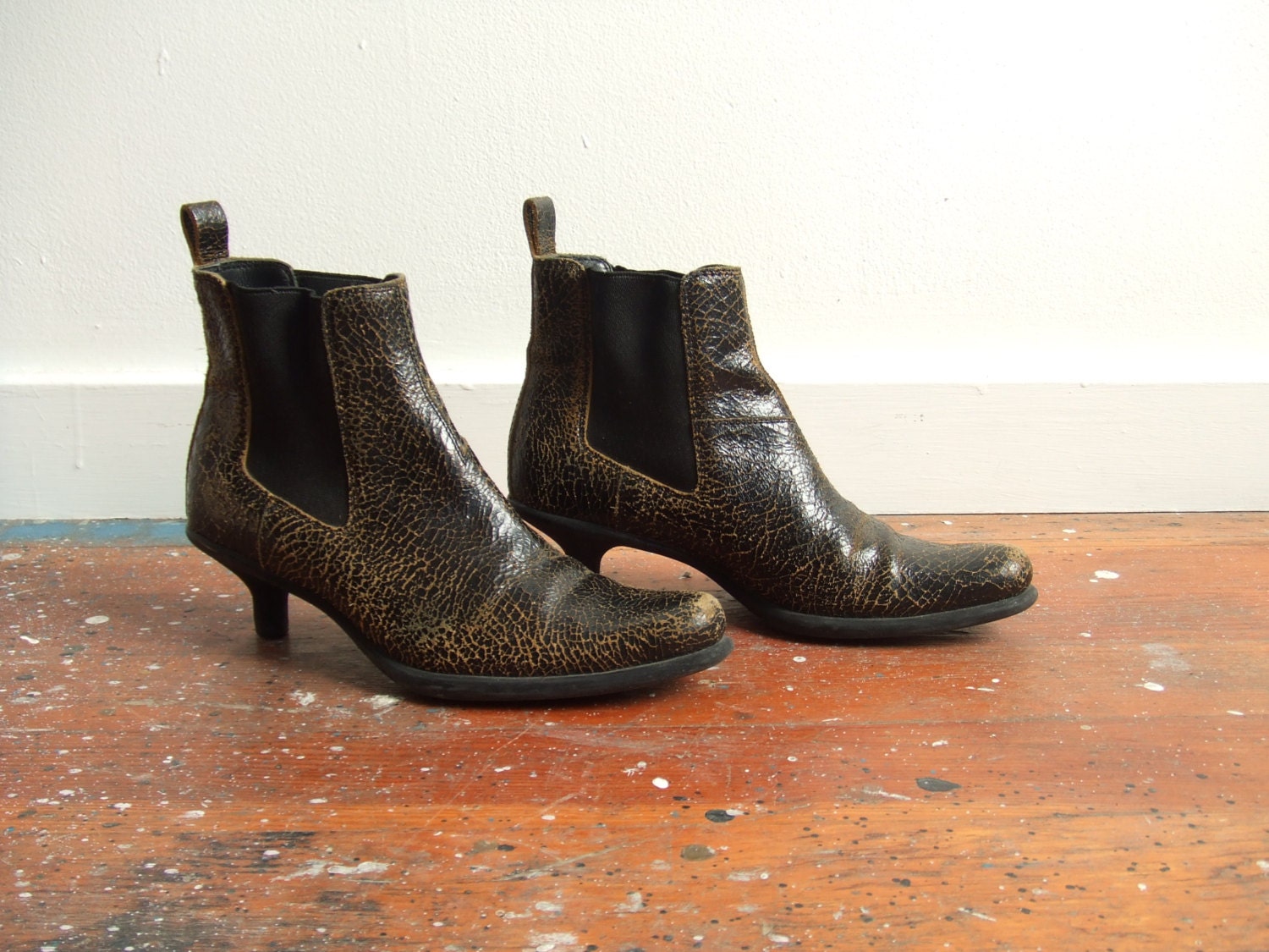 Vintage 1990s MIU MIU chelsea ankle boots//////5.5 to 6