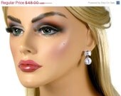 ON SALE Bridal Dangle Earrings, Cubic Zirconia Bridal Drop Earrings with Bow, Statement Earrings, Vintage Style Drop Earrings, Bridal Jewel