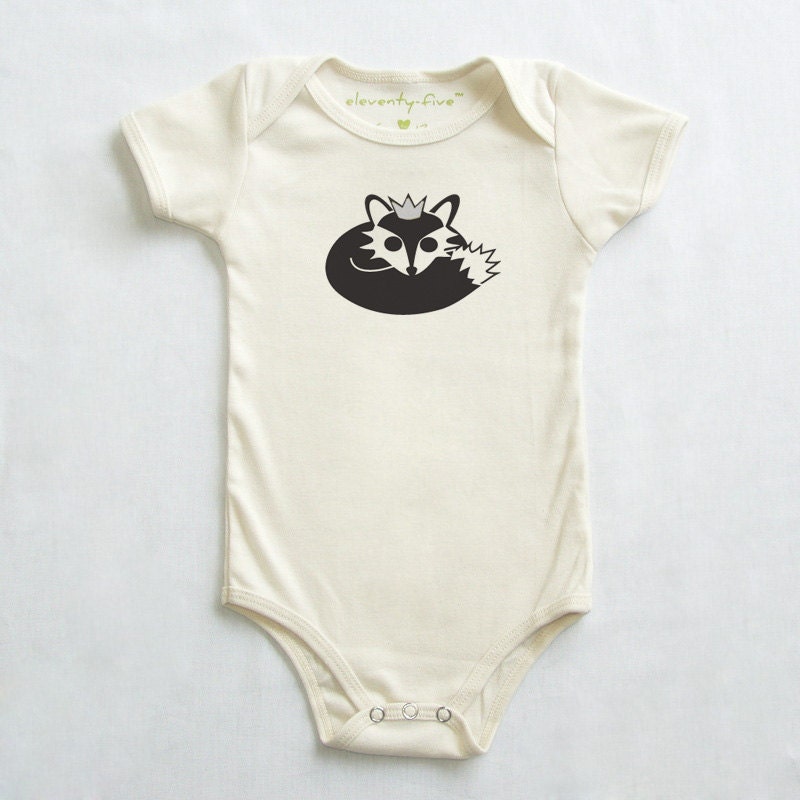 Baby Fox Prince Organic Printed Baby Onesie 3-6m, 6-12m, 12-18m
