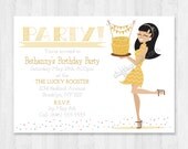 Personalized Birthday Girl Digital Invitations DIY Printable Birthday Invites