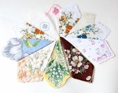 Vintage Hankies 11 Ladies Floral Cotton Handkerchiefs