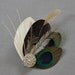 Birdcage Veil ,peacock Feathers Fascinator,(2 ITEMS),bridal Feathers Fascinator, Hair Accessories,bridal head piece