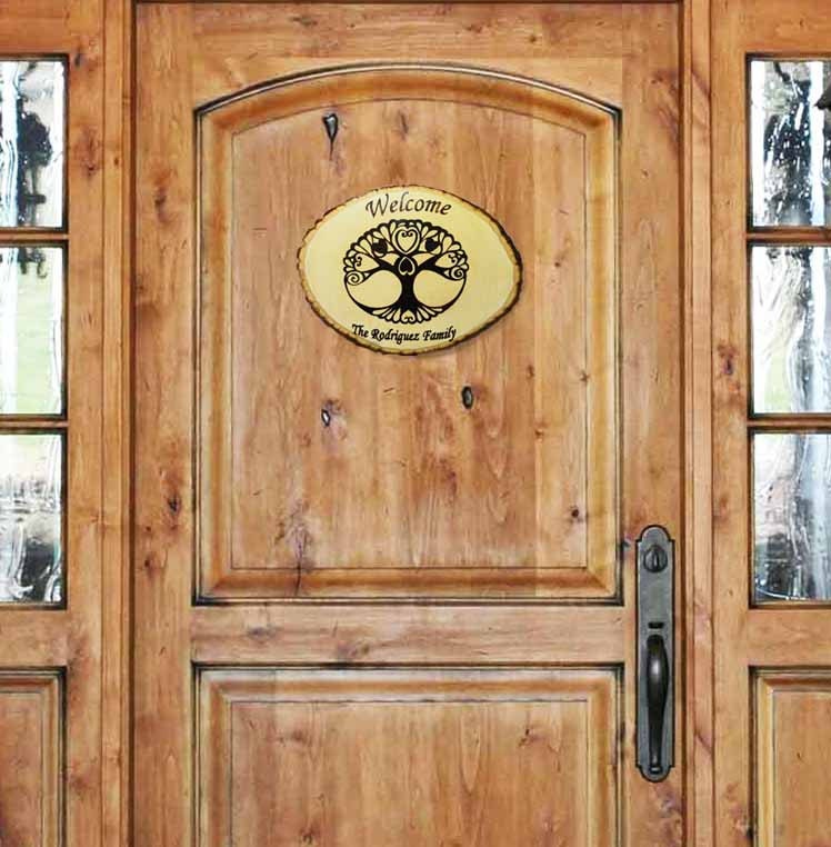 Rustic Wood Burned Pesonalized Welcome Sign