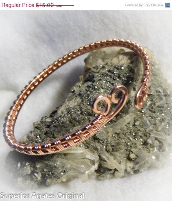Copper Wire Woven Adjustable  Bangle Bracelet