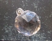 vintage chandelier crystal - large 1.5 inch faceted orb, prism, sun catcher, chandelier, crystal ball - 414E