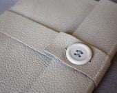 Taupe leather journal with button closure