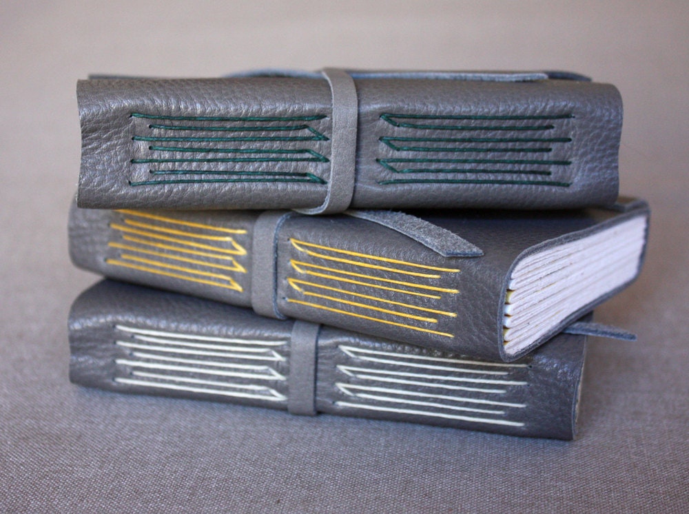 Gray leather journal