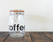 SALE 25% OFF vintage french lowercase helvetica type coffee canister - jar - container - typographic