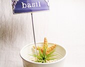 NEW Ornate Herb Marker Garden Signs (choose herb and color glass)