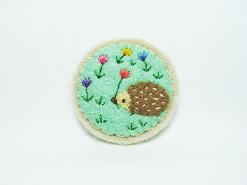 Forgotten in the garden felt brooch