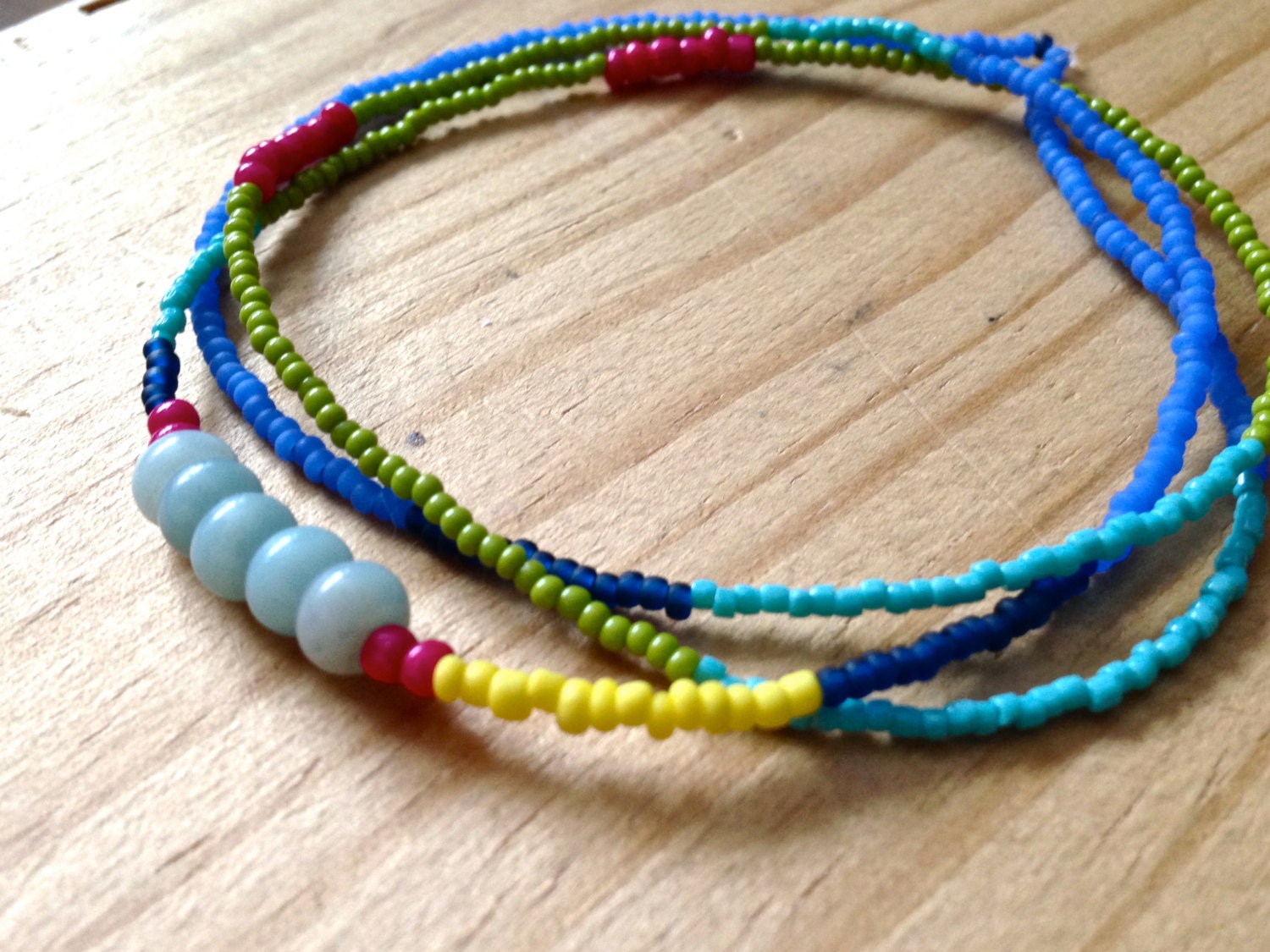 Transitions Necklace- Bright, Bold and Beautiful Hand Beaded Necklace with Apetite