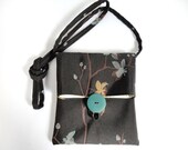 Small Shoulder Upholstery Brown Fabric Bag Purse Sac
