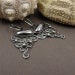 Sterling silver metalwork earring, retro jewelry, fine gemstone earring, dangle earring, metallic earring