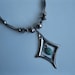 Vintage 1970s Turquoise Boho Necklace Diamond Pendant