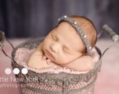 Mohair newborn halo with pearls. 9 colors to choose from