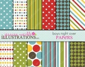 Boys Night Over Cute Digital Papers Backgrounds for Invitations, Card Design, Scrapbooking, and Web Design Il_170x135