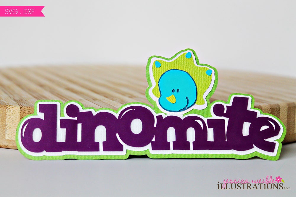Dinomite Dinosaur SVG Cutting File, DXF Cutting File, Cute Dinosaur Cutting Machine File Il_570xn