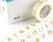 Number & Symbol Adhesive Masking Tape - Gold (0.6in)