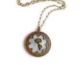 Around the World- hand embroidered necklace