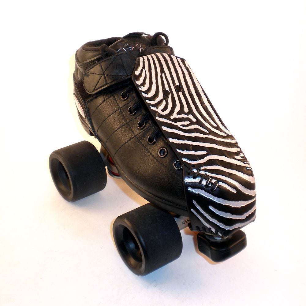 Roller Derby Toe Guards - Silver Zebras