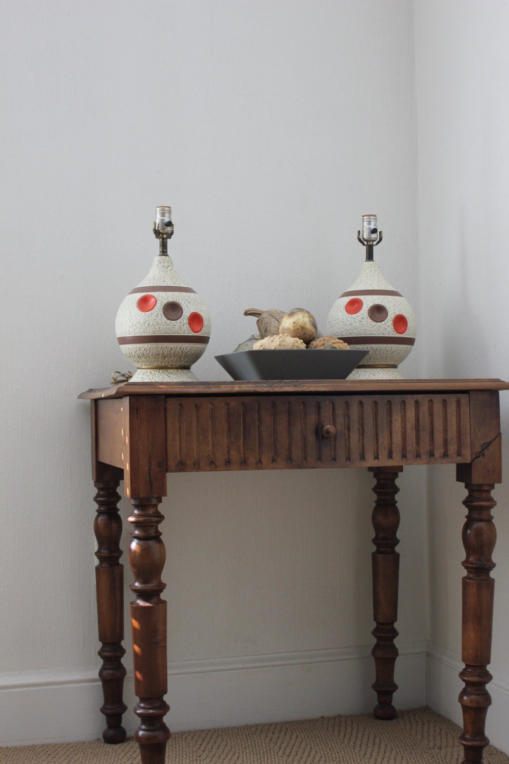 Pair of MId Century Ceramic Lamps