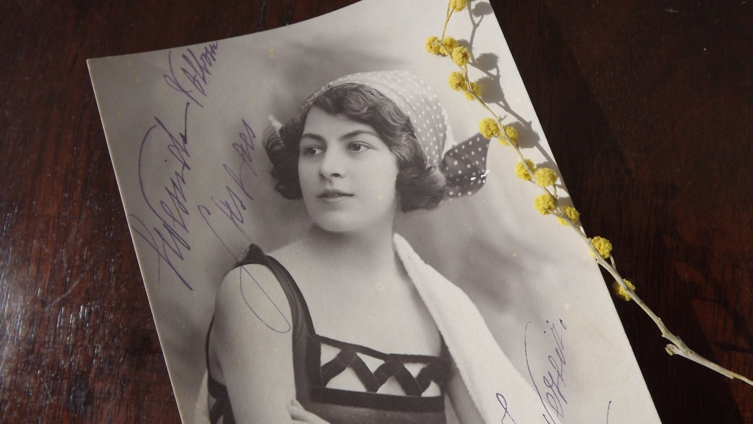 Antique Postcard Photo with original autograph 1912